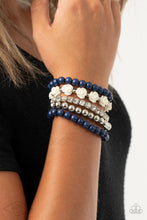 Load image into Gallery viewer, PAPARAZZI | Rose Garden Grandeur - Blue | STACKED BRACELET