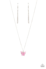 Load image into Gallery viewer, Butterfly Prairies - Pink | Butterfly Pendant | Necklace | Pink Cat Eye Stone
