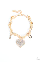 Load image into Gallery viewer, PAPARAZZI | Declaration of Love - Gold | I Heart U Charm |