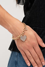 Load image into Gallery viewer, PAPARAZZI | Declaration of Love - Gold | I Heart U Charm |