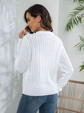 Load image into Gallery viewer, Johnny Collar Cable-Knit Long Sleeve Sweater