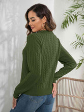 Load image into Gallery viewer, Johnny Collar Cable-Knit Long Sleeve Sweater