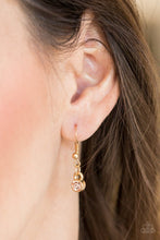 Load image into Gallery viewer, Straight to the Top | Gold Tassel Necklace | Peach Rhinestone