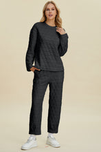 Load image into Gallery viewer, Double Take Full Size Texture Round Neck Long Sleeve Top and Pants Set
