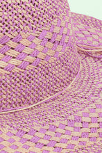Load image into Gallery viewer, Fame Checkered Straw Weave Sun Hat

