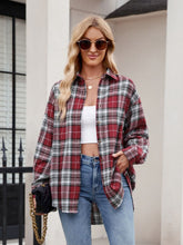 Load image into Gallery viewer, Mandy Pocketed Plaid Collared Neck Long Sleeve Shirt
