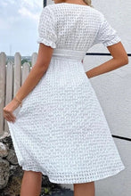 Load image into Gallery viewer, Textured Surplice Short Sleeve Dress
