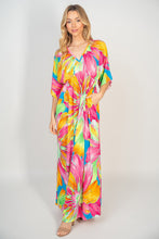 Load image into Gallery viewer, White Birch Printed V-Neck Maxi Dress with Pockets
