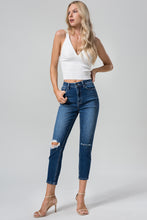 Load image into Gallery viewer, BAYEAS Full Size High Waist Distressed Washed Cropped Mom Jeans
