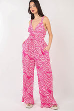 Load image into Gallery viewer, VERY J Printed Pleated Sleeveless Wide Leg Jumpsuit
