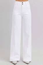 Load image into Gallery viewer, RISEN Full Size Tummy Control Double Button Wide Leg Jeans
