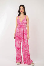 Load image into Gallery viewer, VERY J Printed Pleated Sleeveless Wide Leg Jumpsuit

