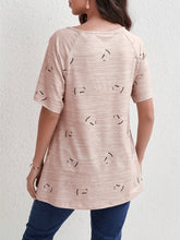 Load image into Gallery viewer, Heart Quarter Zip Short Sleeve T-Shirt
