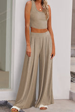 Load image into Gallery viewer, Scoop Neck Top and Wide Leg Pants Set
