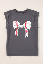 Load image into Gallery viewer, Studded Bow Graphic Round Neck Cap Sleeve T-Shirt

