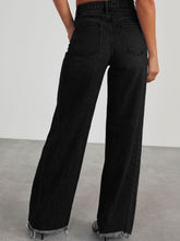 Load image into Gallery viewer, Raw Hem Wide Leg Jeans with Pockets
