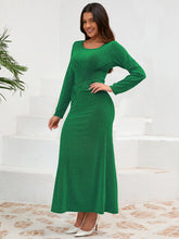 Load image into Gallery viewer, Ruched Round Neck Long Sleeve Dress
