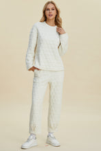 Load image into Gallery viewer, Double Take Full Size Texture Round Neck Long Sleeve Top and Pants Set
