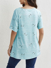 Load image into Gallery viewer, Heart Quarter Zip Short Sleeve T-Shirt
