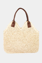 Load image into Gallery viewer, Fame Straw Braided Faux Leather Strap Shoulder Bag
