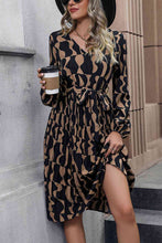 Load image into Gallery viewer, Lace Trim Long Sleeve Tie Waist Dress
