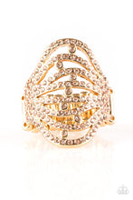 Load image into Gallery viewer, PAPARAZZI | Stratospheric - Gold | Peach Rhinestone | Ring
