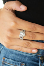 Load image into Gallery viewer, PAPARAZZI | Romantic Reverie - White |  Silver Heart Rhinestone Ring
