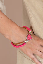 Load image into Gallery viewer, PAPARAZZI | Charmingly Country - Pink  | cracked stone heart charm
