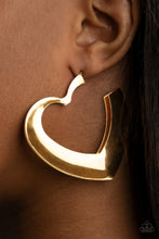 Load image into Gallery viewer, PAPARAZZI | Heart-Racing Radiance - Gold | Heart Shaped Hoop
