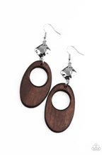Load image into Gallery viewer, Retro Reveal - Brown | Wooden Oval Earring
