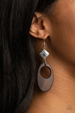 Load image into Gallery viewer, Retro Reveal - Brown | Wooden Oval Earring
