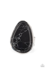 Load image into Gallery viewer, Marble Mecca - Black | Faux Marble | Ring | Asymmetrical Black Stone
