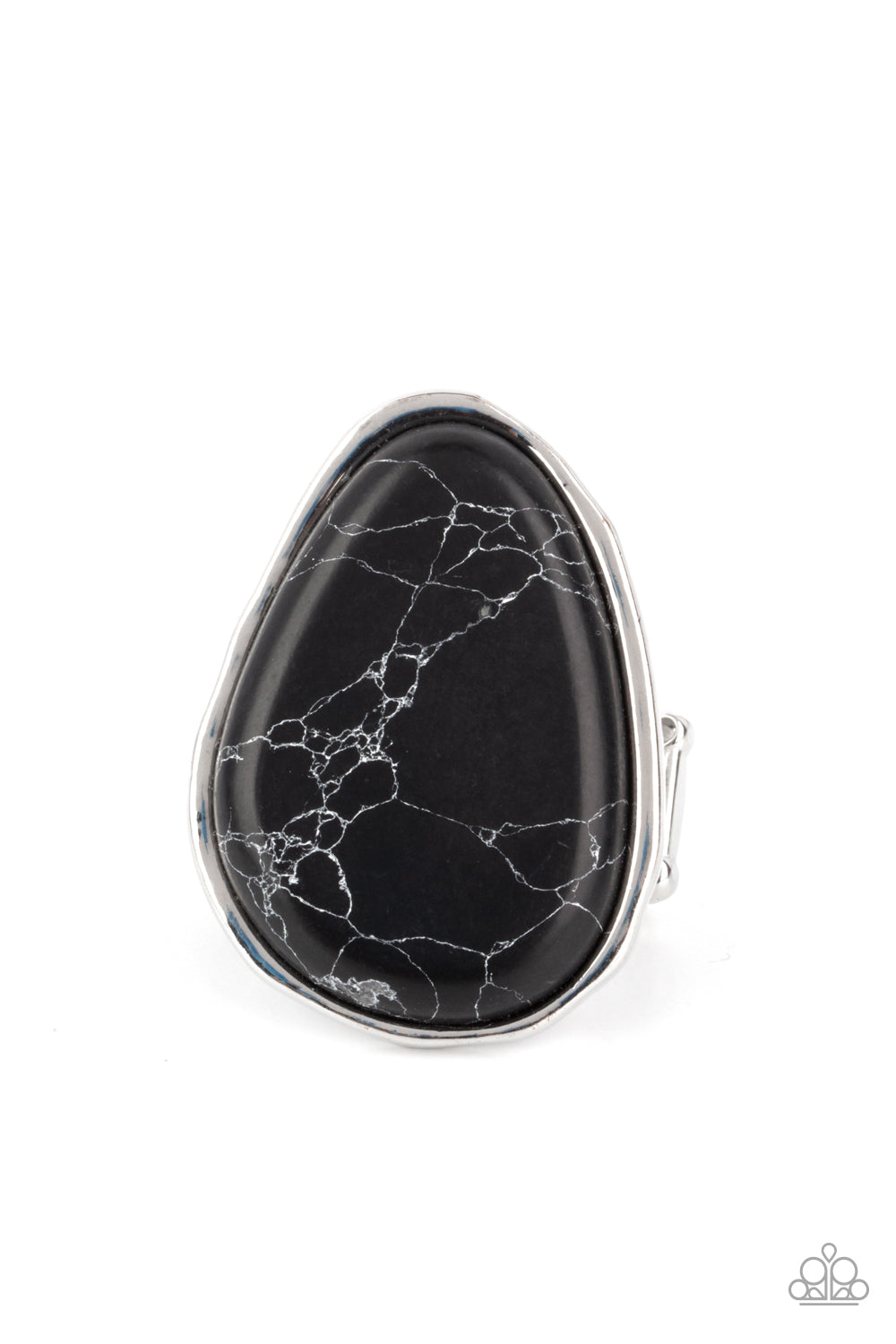 Marble Mecca - Black | Faux Marble | Ring | Asymmetrical Black Stone