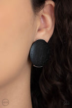 Load image into Gallery viewer, WOODWORK It - Black | Clip-on | Earring | Wooden Disc |
