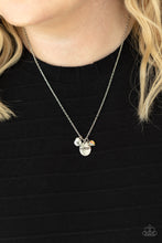 Load image into Gallery viewer, PAPARAZZI | Super Mom - White | Stamped silver disc | Iridescent Heart Necklace

