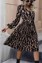 Load image into Gallery viewer, Lace Trim Long Sleeve Tie Waist Dress
