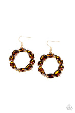 Load image into Gallery viewer, PAPARAZZI | GLOWING in Circles - Brown | GOLD HOOP WITH TOPAZ
