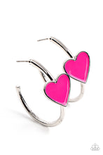 Load image into Gallery viewer, Kiss Up - Pink | Heart hoop earring
