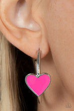 Load image into Gallery viewer, Kiss Up - Pink | Heart hoop earring
