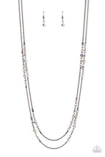 Load image into Gallery viewer, PAPARAZZI | Petitely Prismatic - Black | GUNMETAL DOUBLE STRAND NECKLACE
