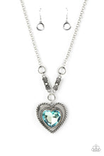 Load image into Gallery viewer, PAPARAZZI | Heart Full of Fabulous - Oversized Blue Heart Gem Necklace
