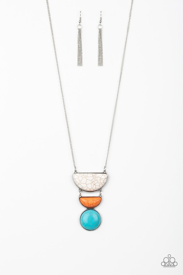 PAPARAZZI | Desert Mason - Multi | cracked stone tri colored necklace
