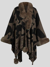 Load image into Gallery viewer, Faux Fur Trim Poncho
