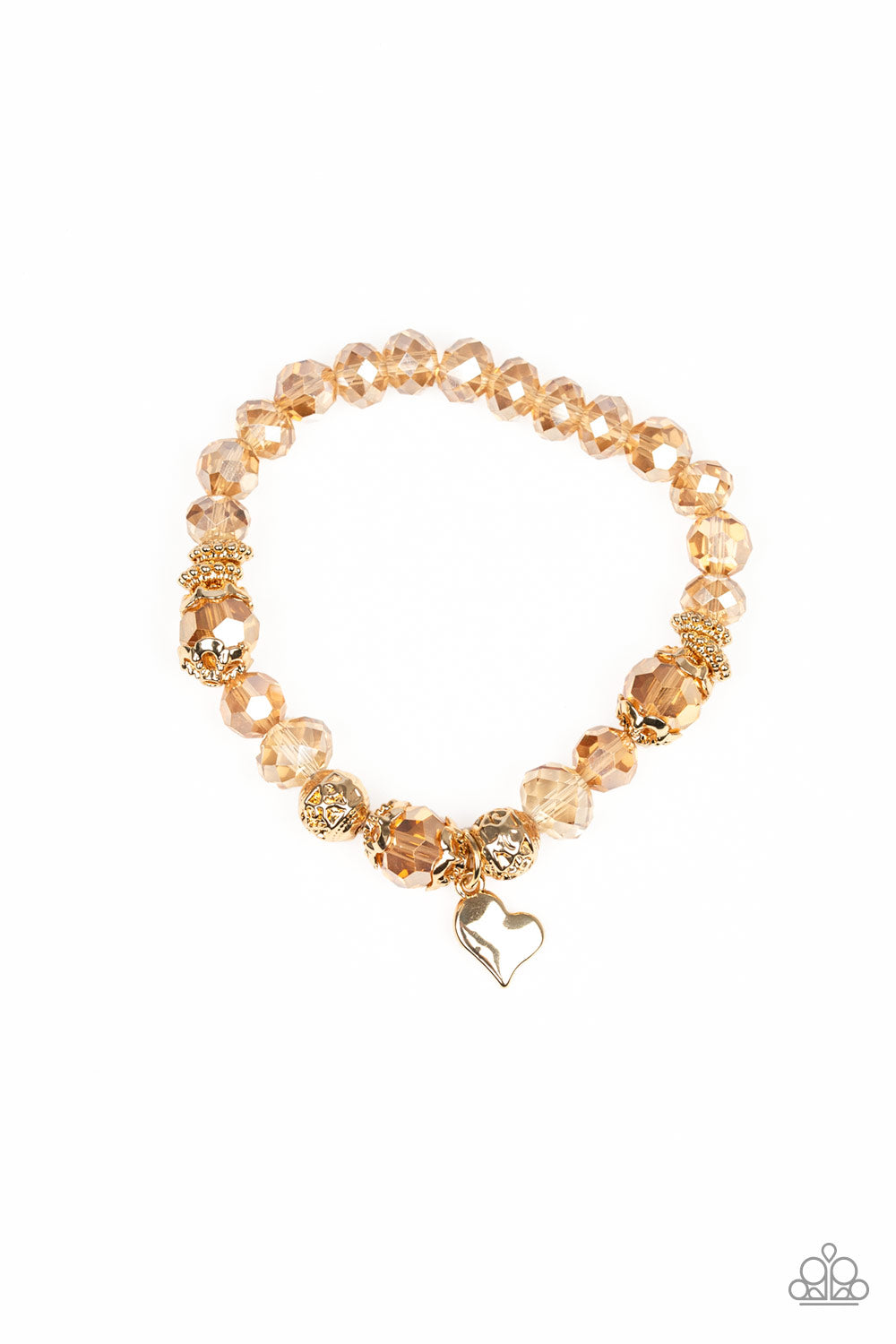 PAPARAZZI Right on the Romance | Gold Bracelet | Heart Charm